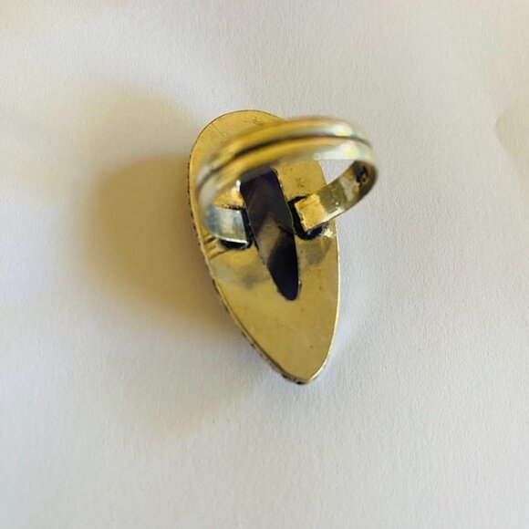 Genuine Natural Purple Amethyst 925 Silver Ring - Size 8.5 - Picture 4 of 4